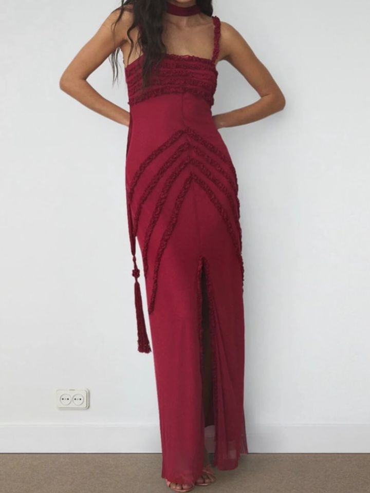 Vestido bordeaux Laagam